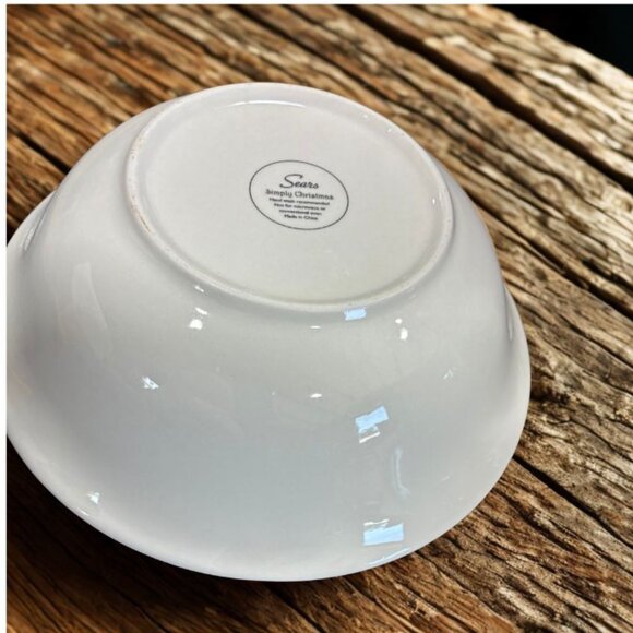 Vtg Sears Simply Christmas 9" Soup Bowl - Picture 4 of 5